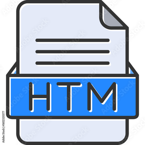 HTM File Format Vector Icon Design