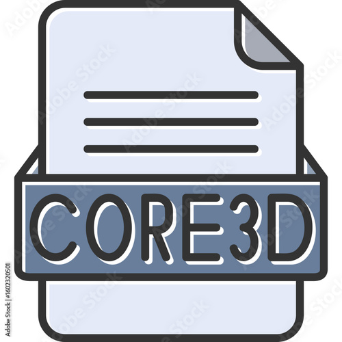 CORE3D File Format Vector Icon Design