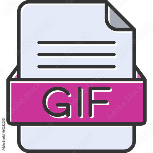 GIF File Format Vector Icon Design