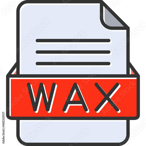 WAX File Format Vector Icon Design