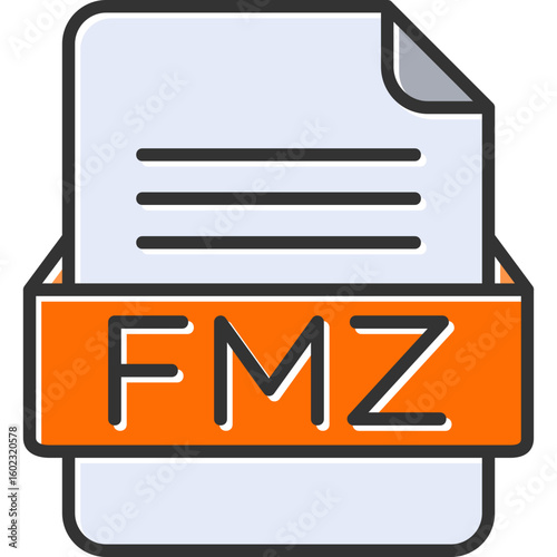 FMZ File Format Vector Icon Design