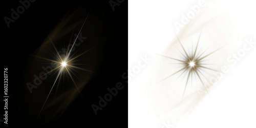 gold star light flare effect shine glow on transparent background. golden light sun shiny. effect magic light glow. ray gold. splash light. PNG file