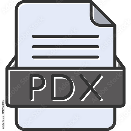 PDX File Format Vector Icon Design