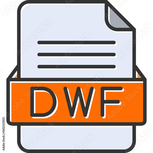 DWF File Format Vector Icon Design