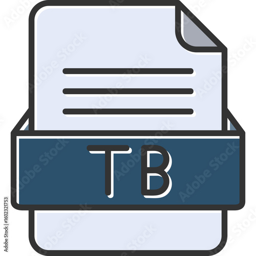 TB File Format Vector Icon Design