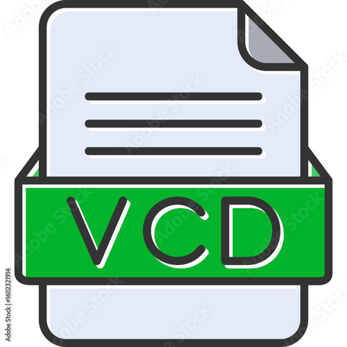 VCD File Format Vector Icon Design