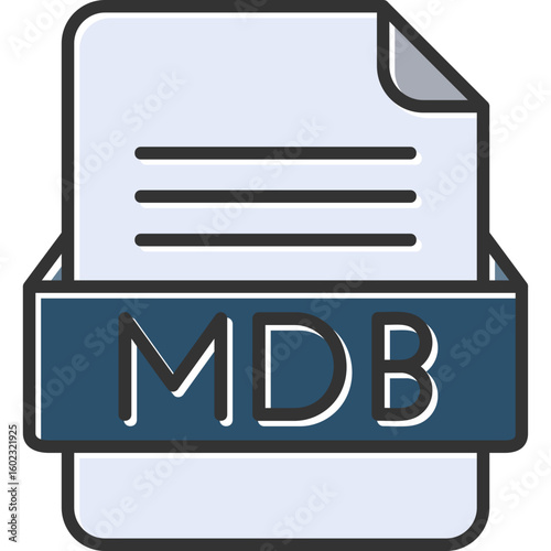 MDB File Format Vector Icon Design