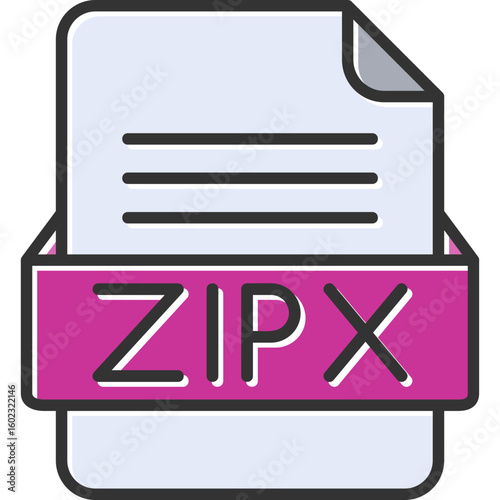 ZIPX File Format Vector Icon Design