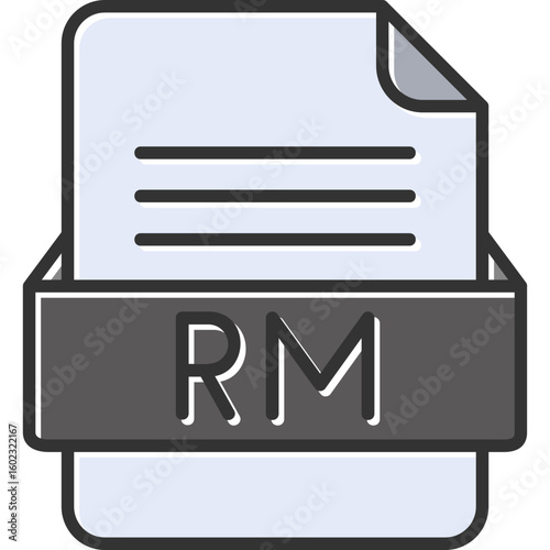 RM File Format Vector Icon Design