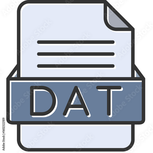 DAT File Format Vector Icon Design