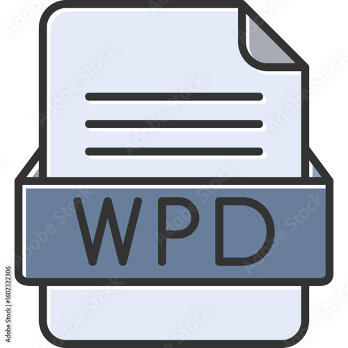 WPD File Format Vector Icon Design