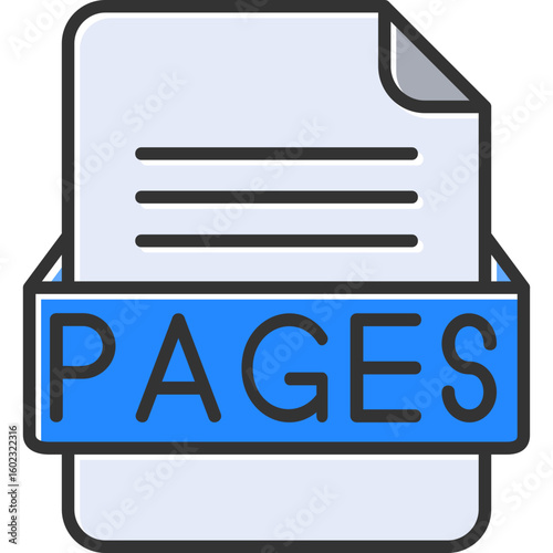 PAGES File Format Vector Icon Design
