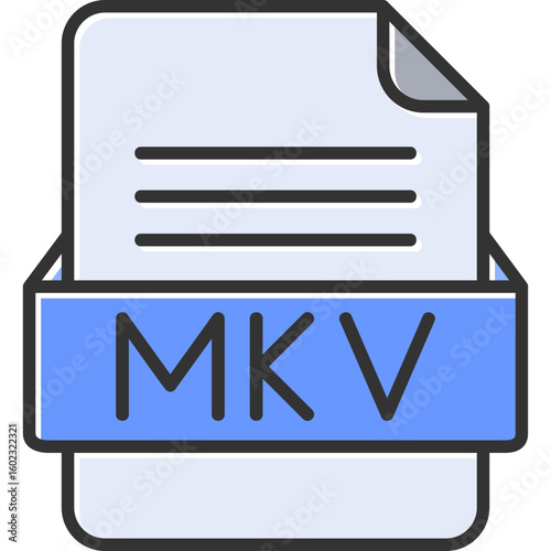 MKV File Format Vector Icon Design