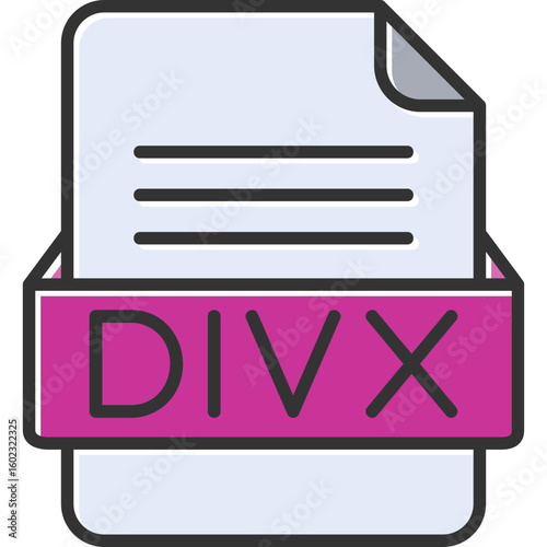 DIVX File Format Vector Icon Design