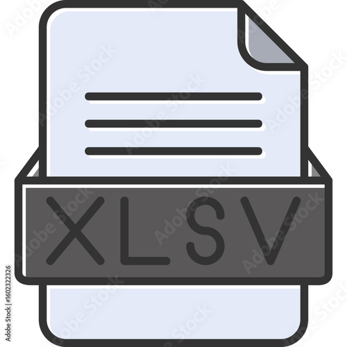 XLSV File Format Vector Icon Design
