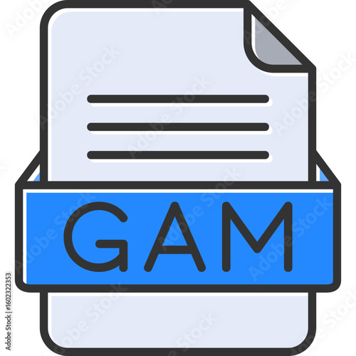 GAM File Format Vector Icon Design