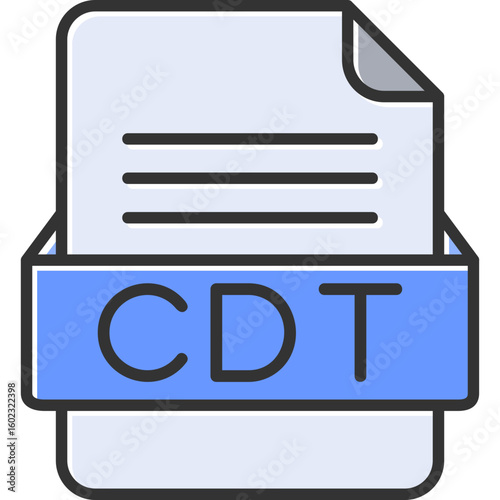 CDT File Format Vector Icon Design