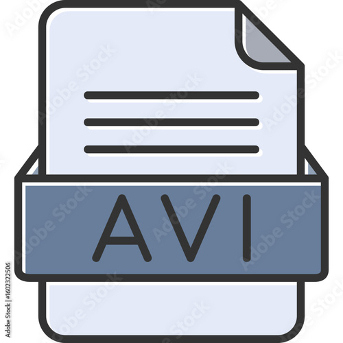 AVI File Format Vector Icon Design