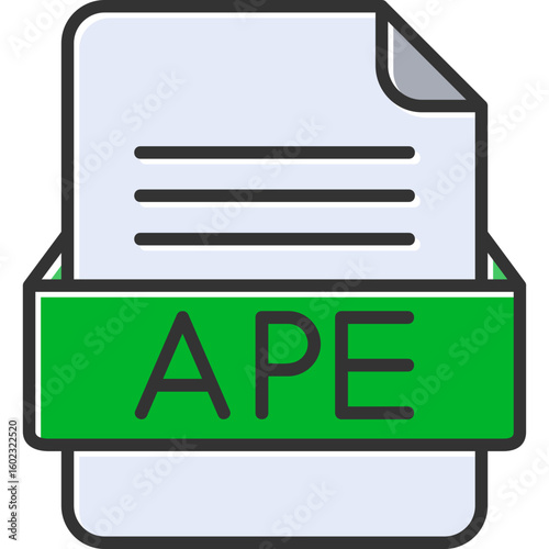 APE File Format Vector Icon Design