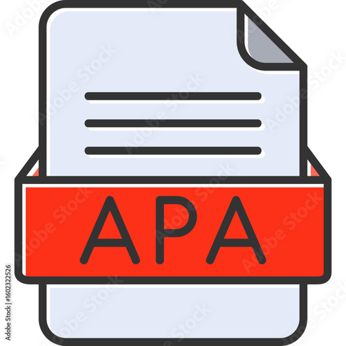 APA File Format Vector Icon Design