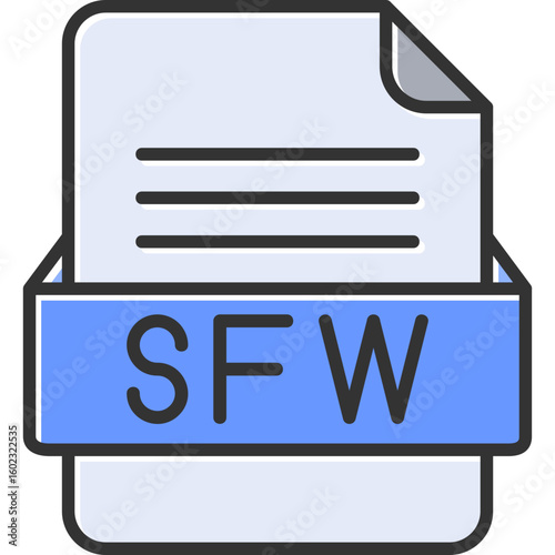 SFW File Format Vector Icon Design