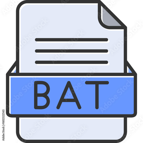 BAT File Format Vector Icon Design