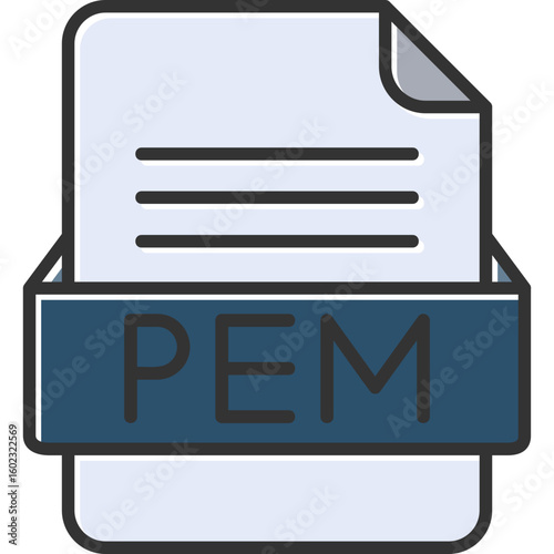 PEM File Format Vector Icon Design