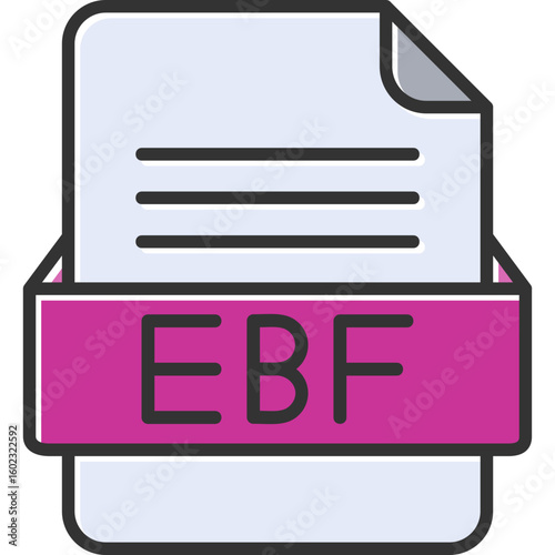 EBF File Format Vector Icon Design