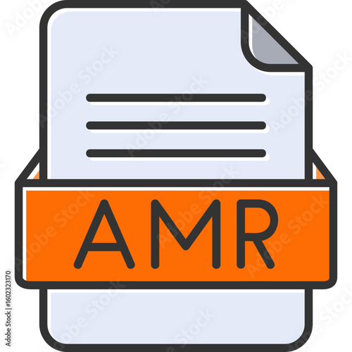 AMR File Format Vector Icon Design