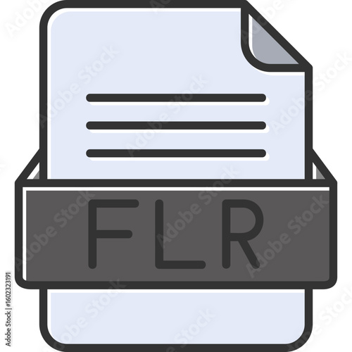 FLR File Format Vector Icon Design