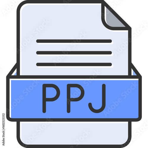 PPJ File Format Vector Icon Design