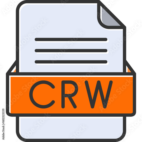 CRW File Format Vector Icon Design