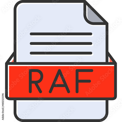 RAF File Format Vector Icon Design