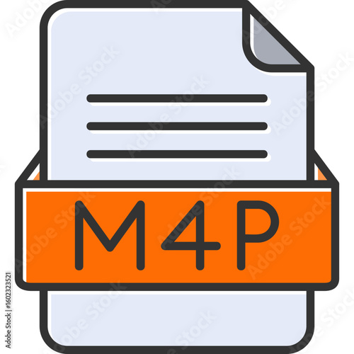 M4P File Format Vector Icon Design
