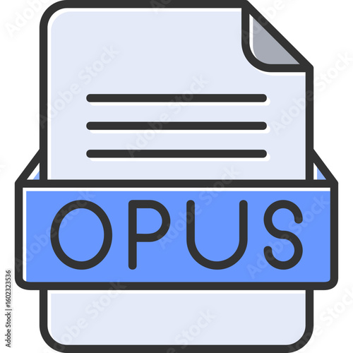 OPUS File Format Vector Icon Design