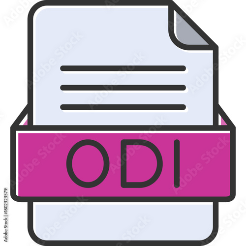 ODI File Format Vector Icon Design