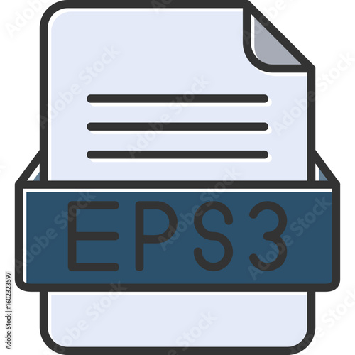 ESP3 File Format Vector Icon Design