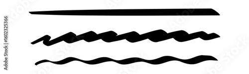 Simple hand-drawn divider lines minimal decorative elements for organizing and separating text blocks in journals and creative design projects