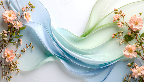 Wallpaper Mural A soft arrangement of flowing fabrics and flowers, ideal for artistic backgrounds. Torontodigital.ca