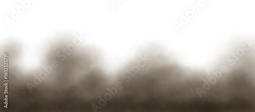 Light brown dust and sand smoke texture on transparent background. Atmospheric overlay element for design