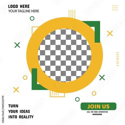 Modern Geometric Social Media Post Template for Business.