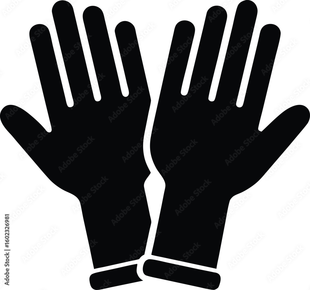 Obraz premium black gloves isolated on white