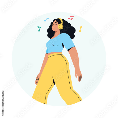 Freestyle Dancing Alone Vector  illustration. EPS 10 file