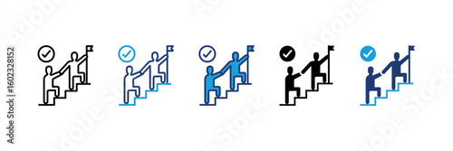 Leadership Behavior icon set multiple style collection