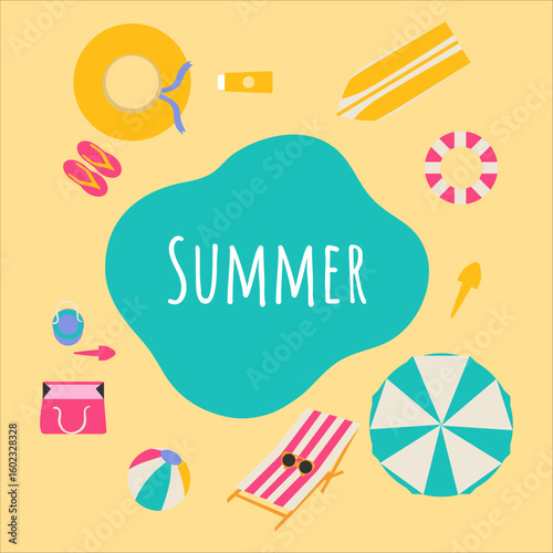 summer holiday background with text editable in center