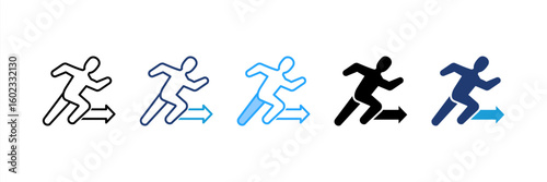 Action icon set multiple style collection