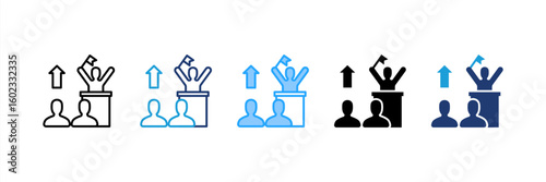 Leadership Behavior icon set multiple style collection