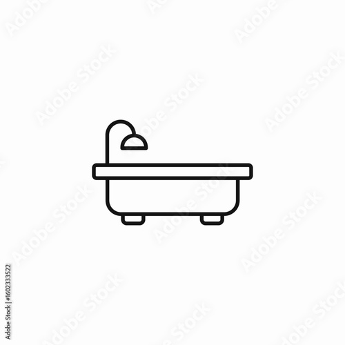 bathtub with shower icon sign vector