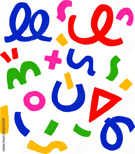 multi color shapes drawn for templates.