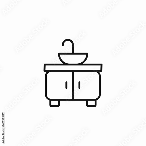 sink cabinet faucet icon sign vector